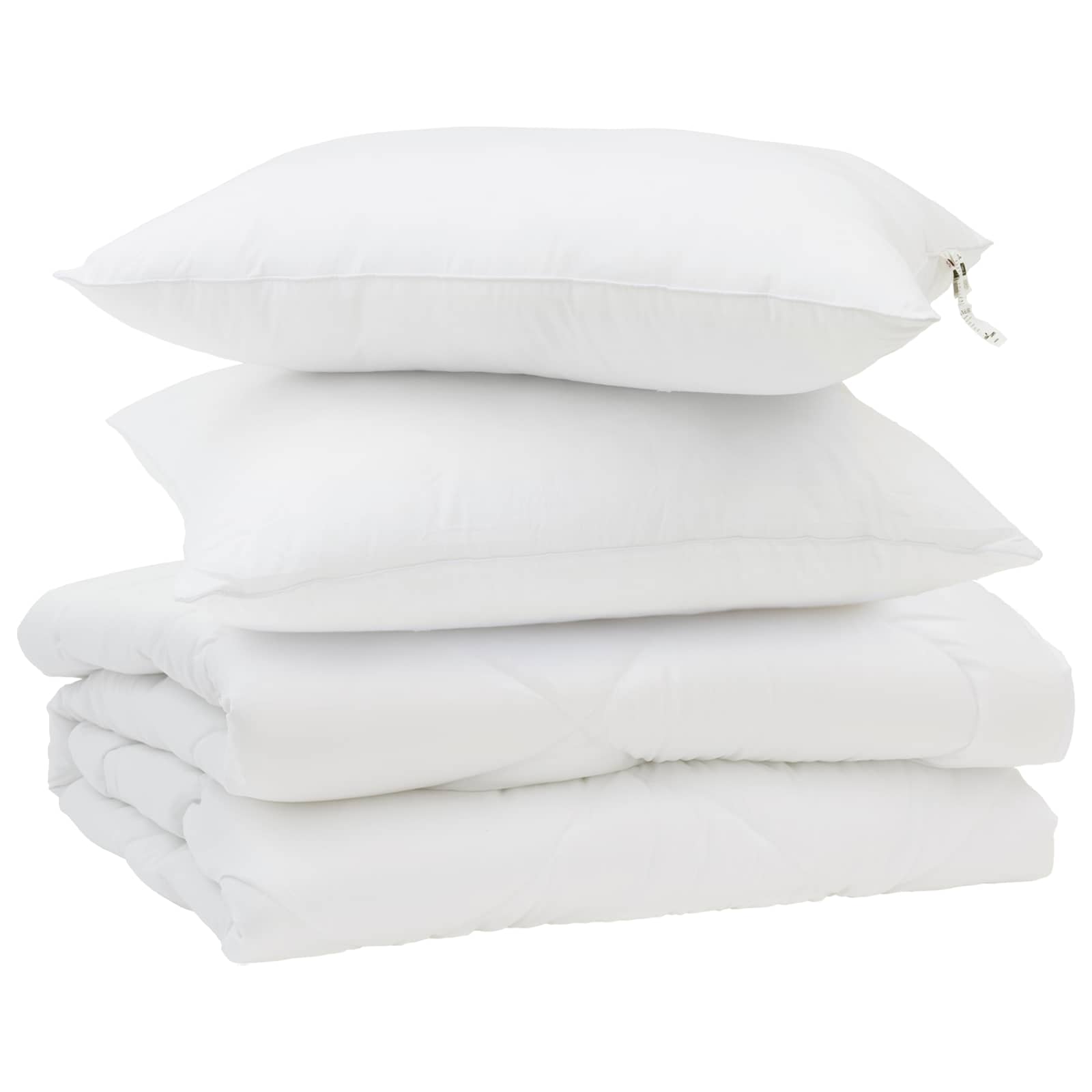 Summer Quilt with Pillow 3 pcs White Microfiber