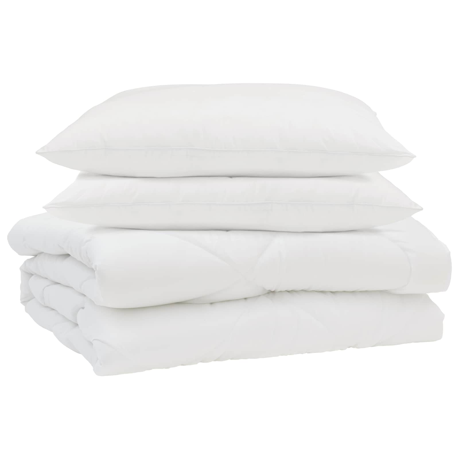 Summer duvet with pillow 3 pcs White Microfiber