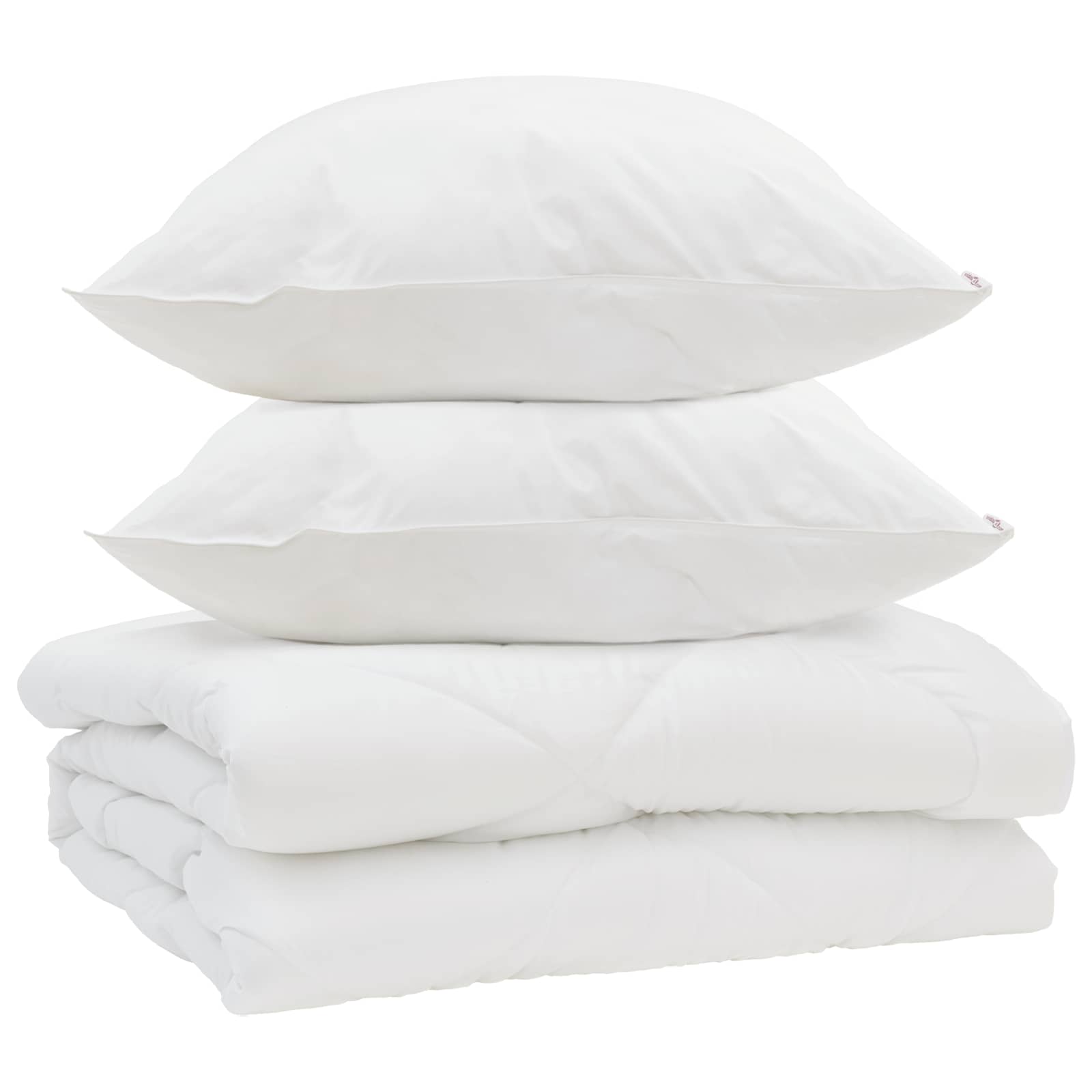Duvet with pillow 3 pcs White Microfiber