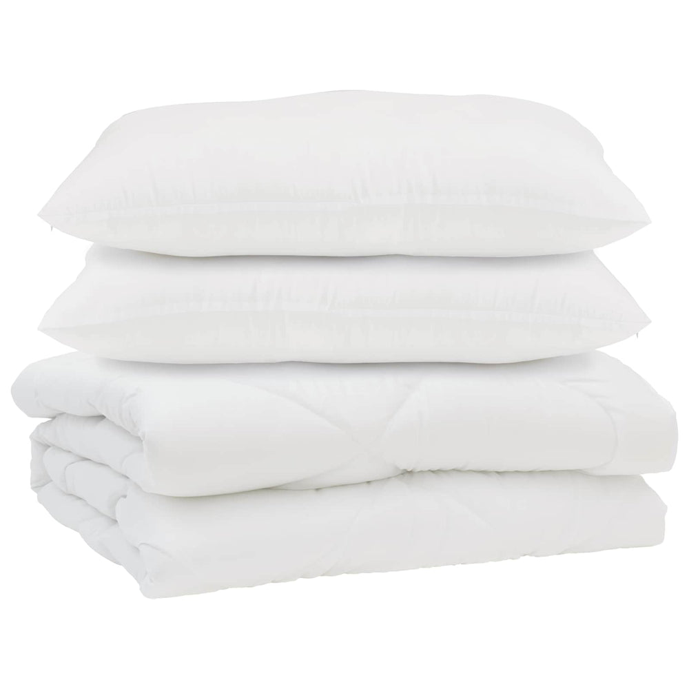 Duvet with pillow 3 pcs White Microfiber