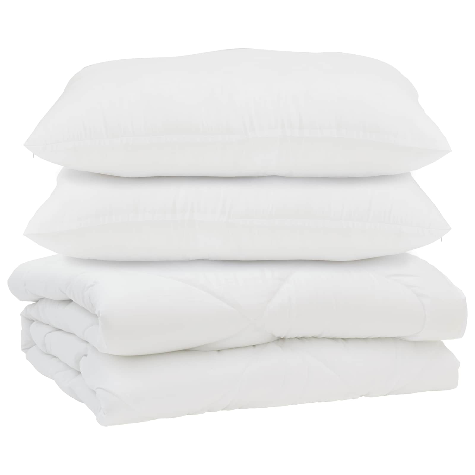 Duvet with pillow 3 pcs White Microfiber