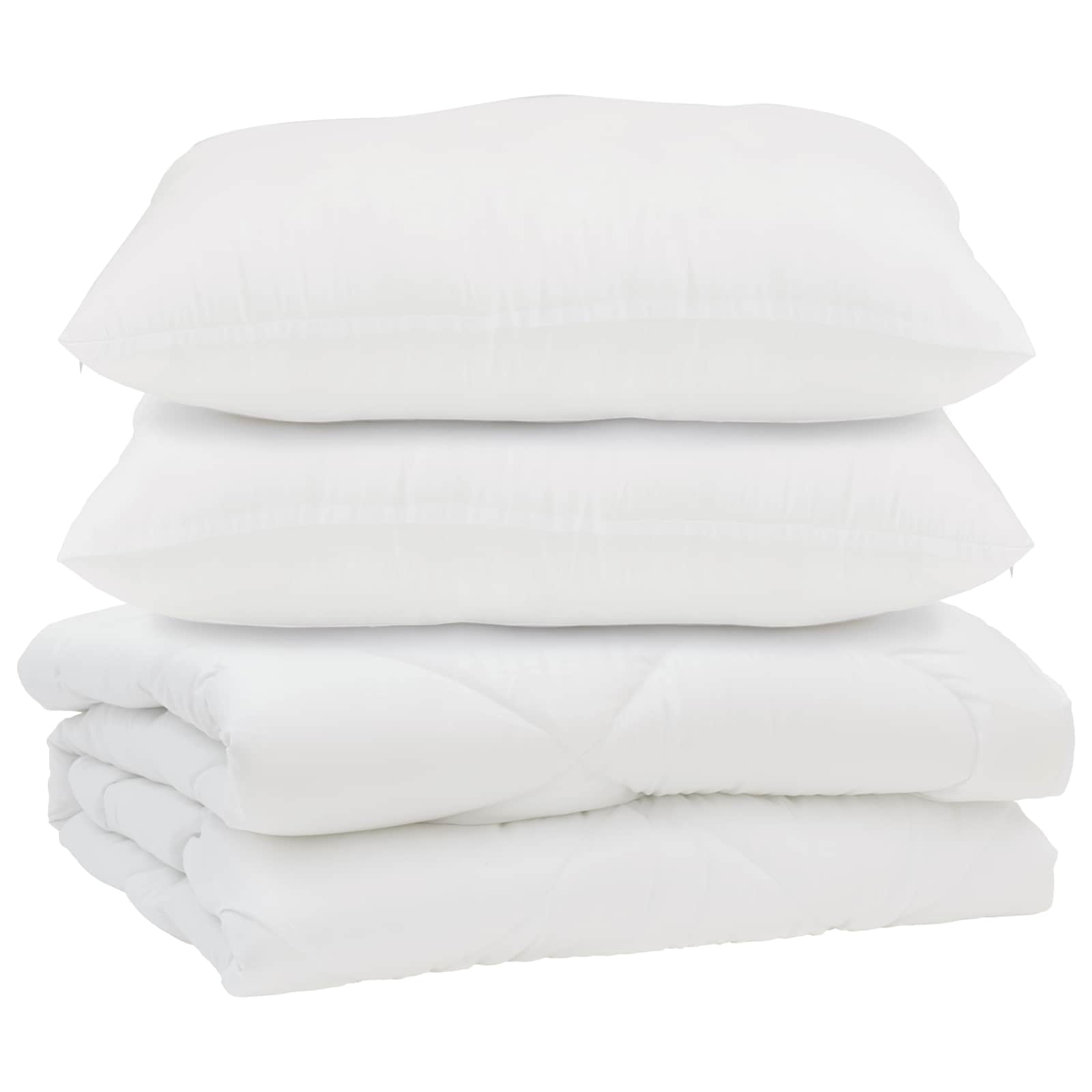 Antklodė su pagalve 3 pcs Balta Mikropluoštas