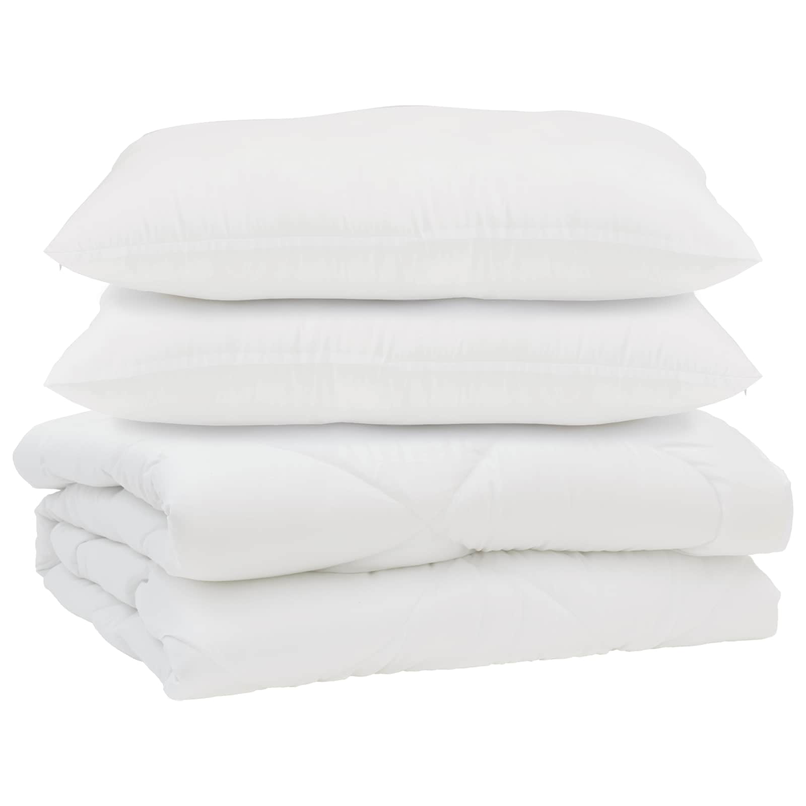 Duvet and pillow set, 3 pcs, White, Microfiber