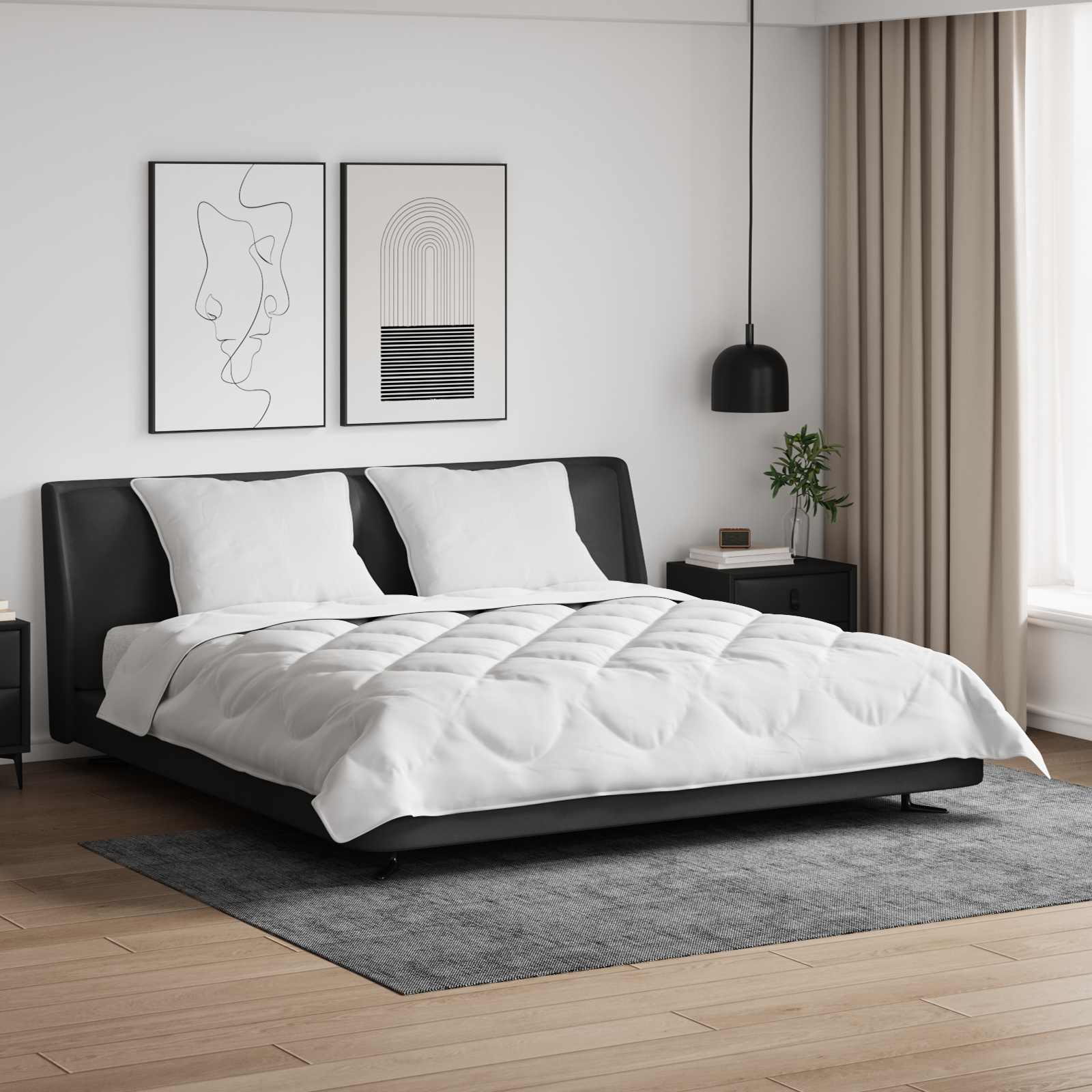 Duvet with pillow 3 pcs White Microfiber