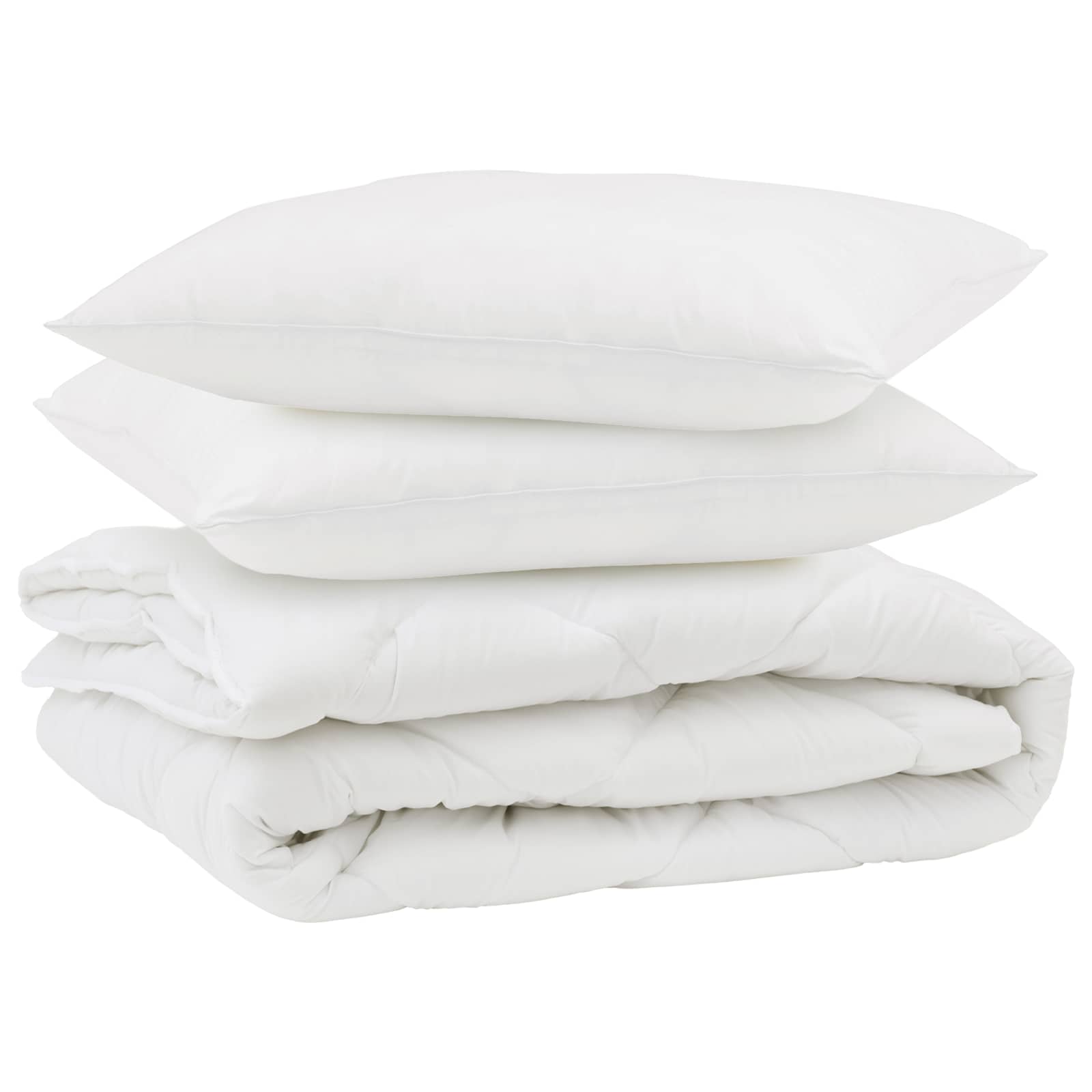 Antklodė su pagalve 3 pcs Balta Mikropluoštas