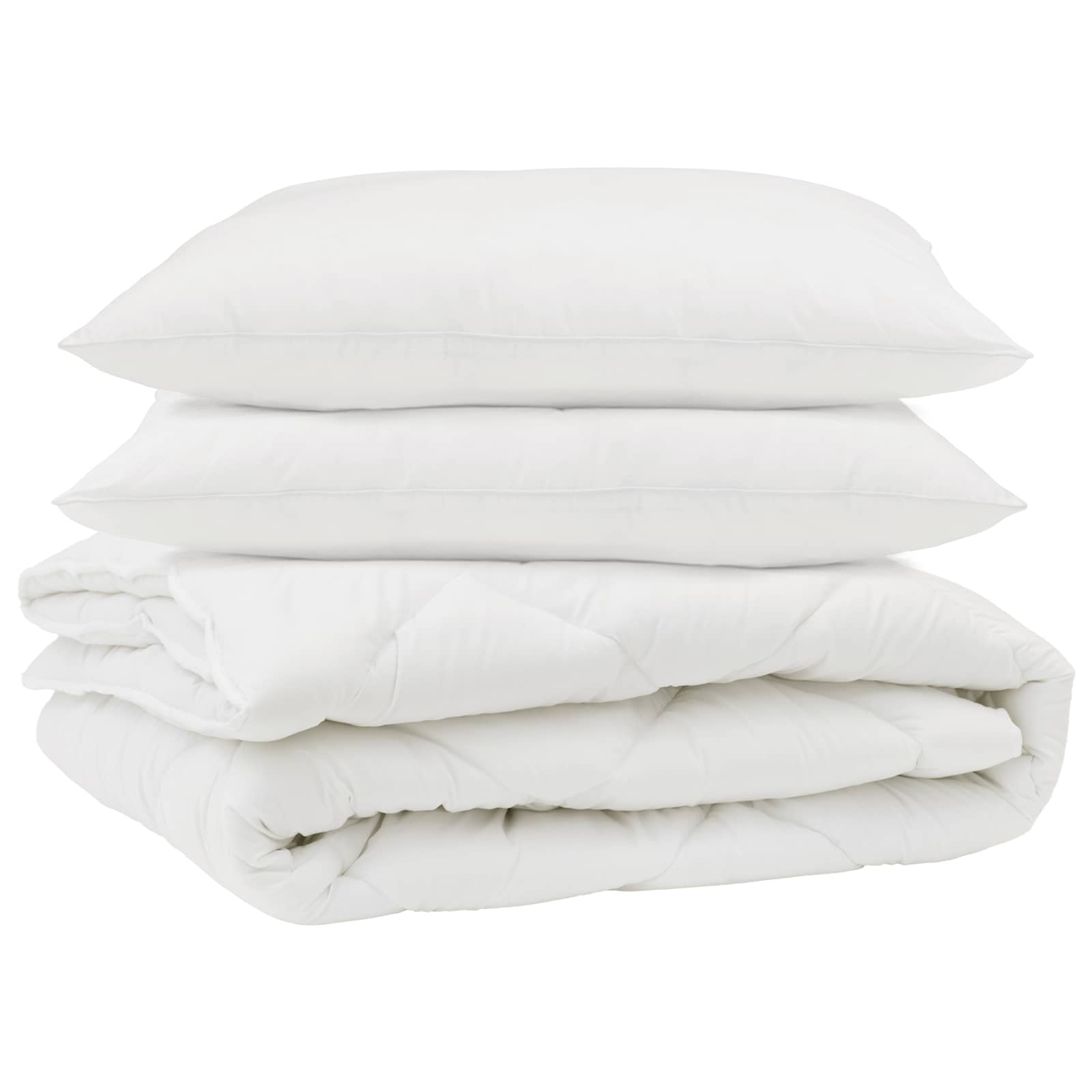 Antklodė su pagalve 3 pcs Balta Mikropluoštas