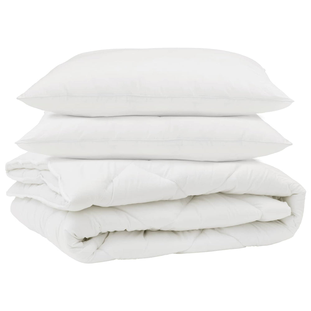Duvet and pillow set, 3 pcs, White, Microfiber