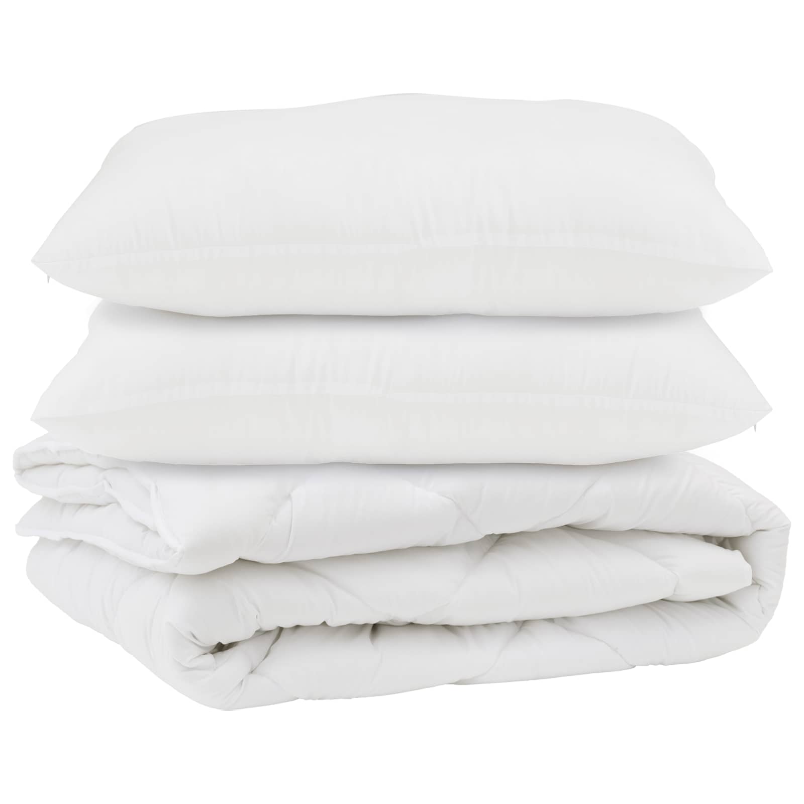 Antklodė su pagalve 3 pcs Balta Mikropluoštas