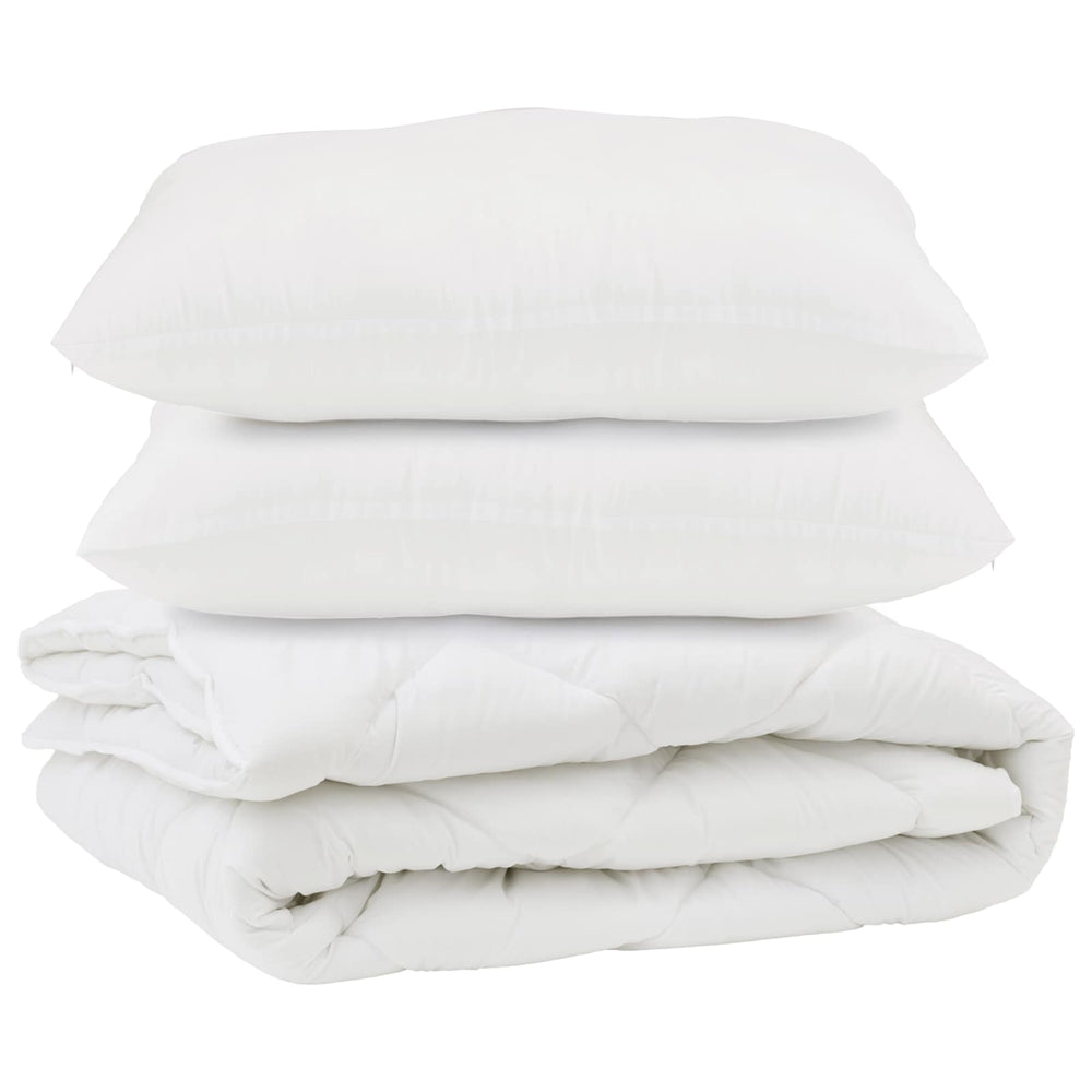 Duvet with pillow 3 pcs White Microfiber