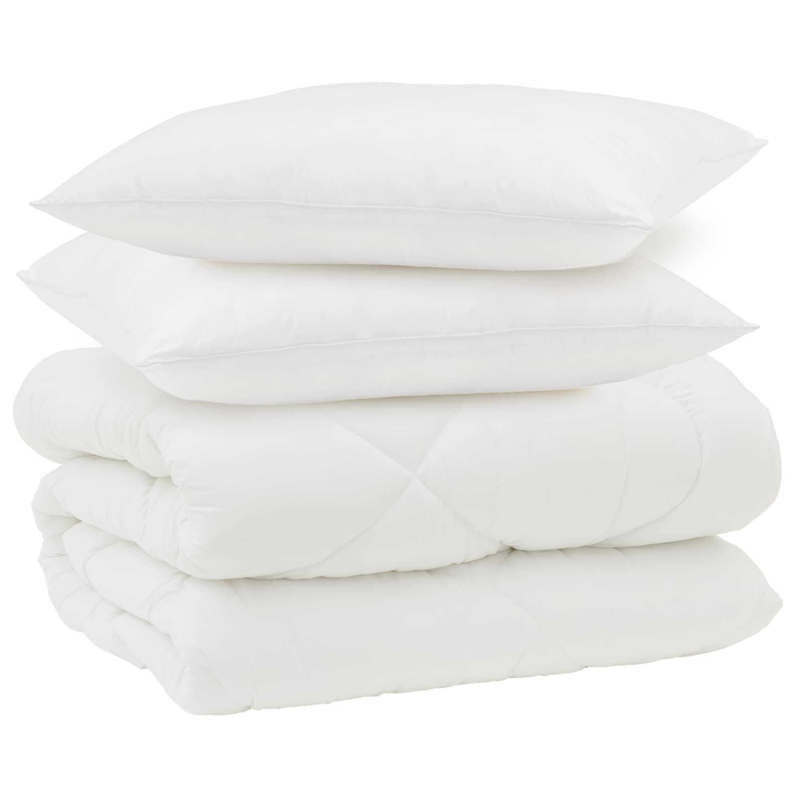 Winter duvet with pillow 3 pcs White Microfiber