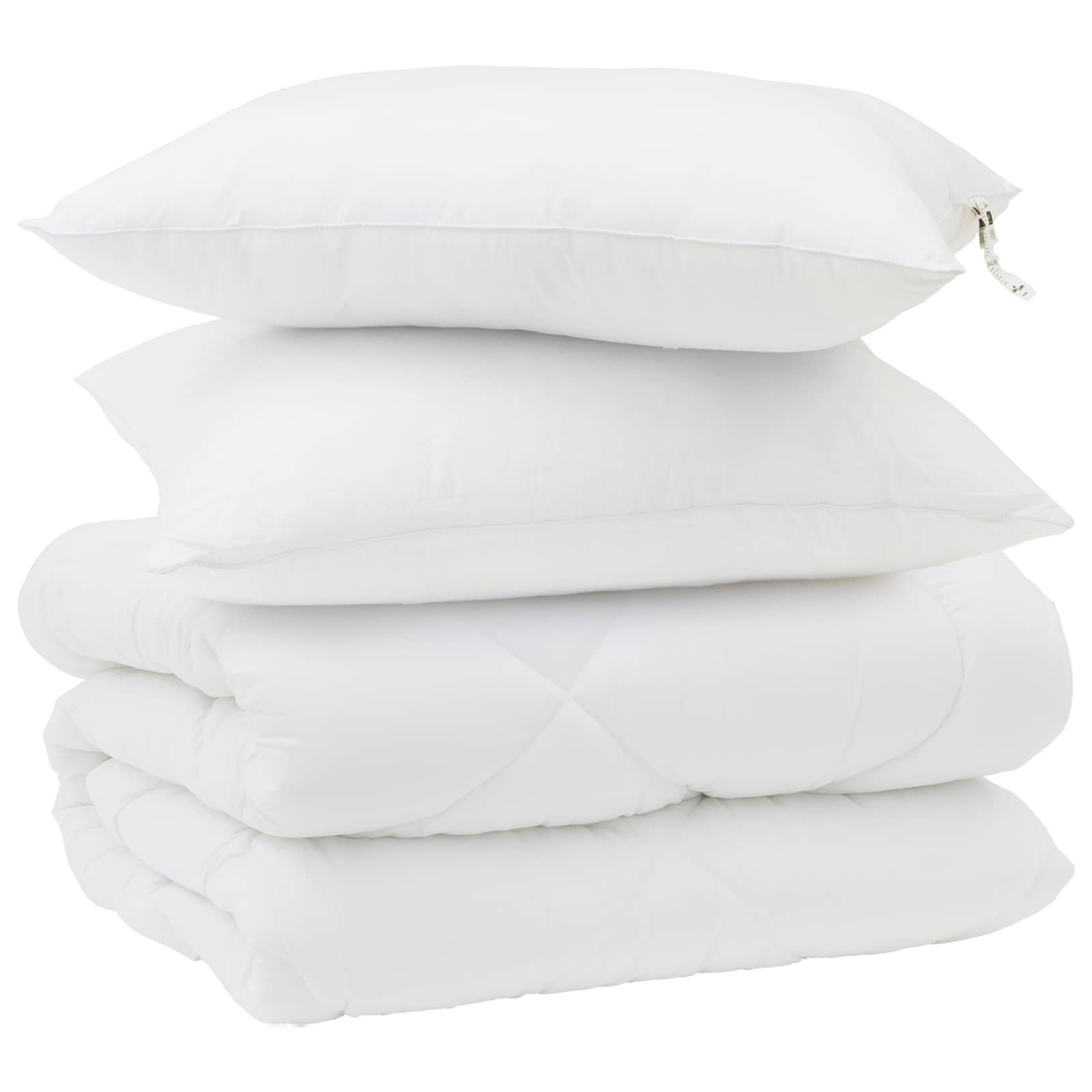 Winter Duvet with Pillow 3 pcs White Microfiber
