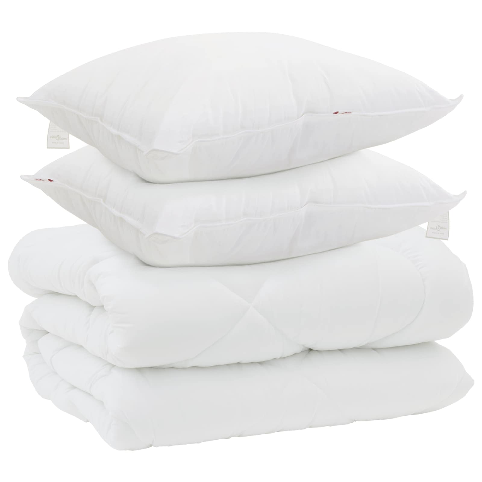 Winter duvet with pillow 3 pcs White Microfiber