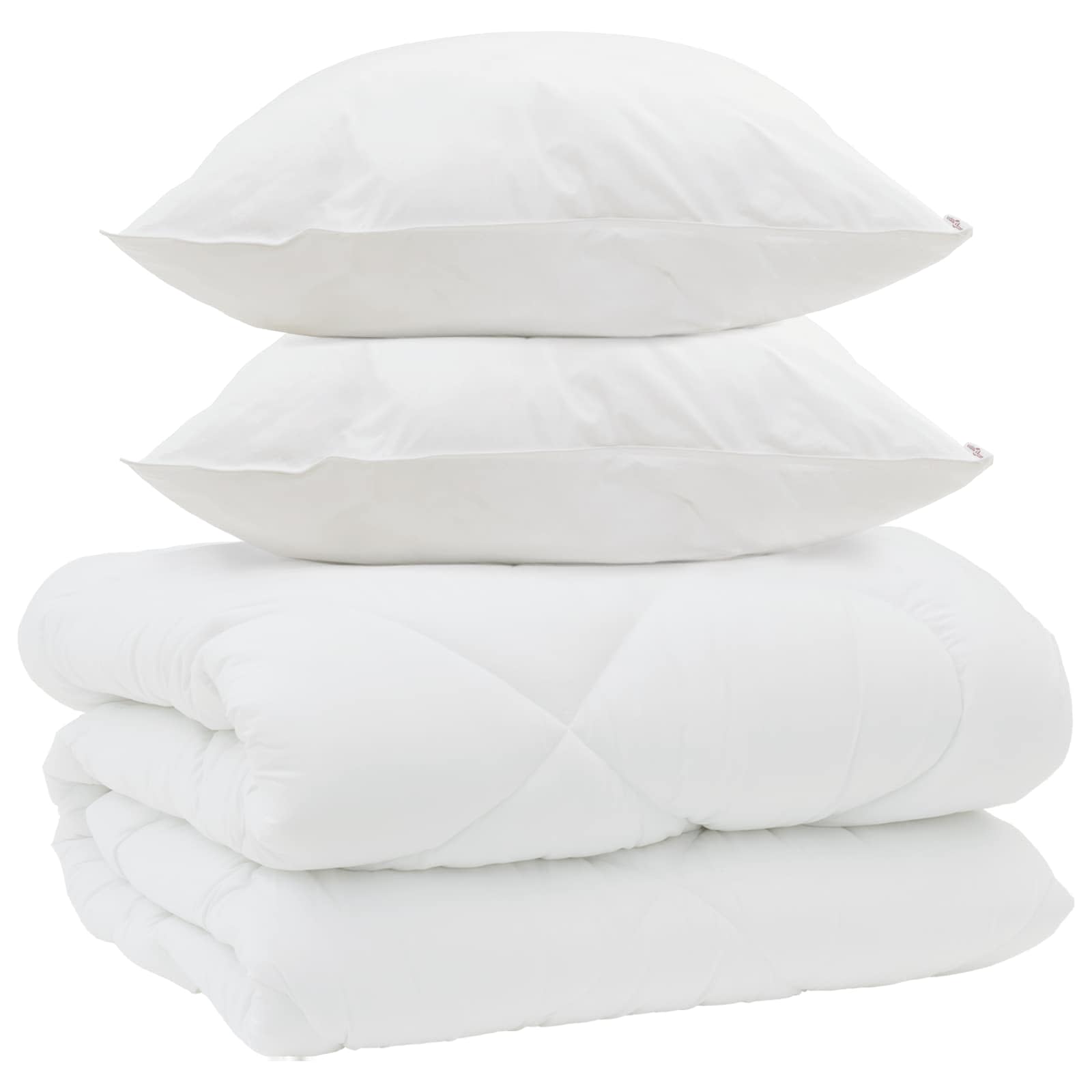 Žiemos antklodė su pagalve 3 pcs Balta Mikropluoštas