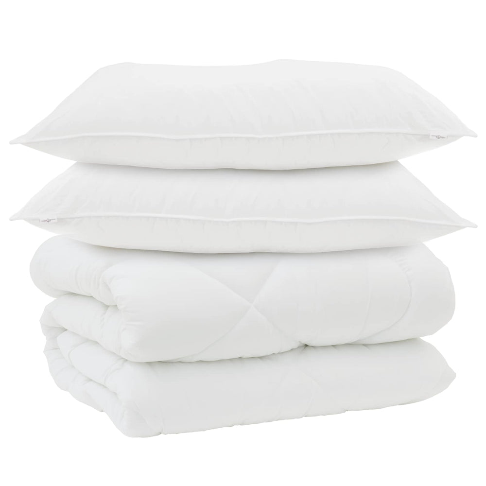 Žiemos antklodė su pagalve 3 pcs Balta Mikropluoštas