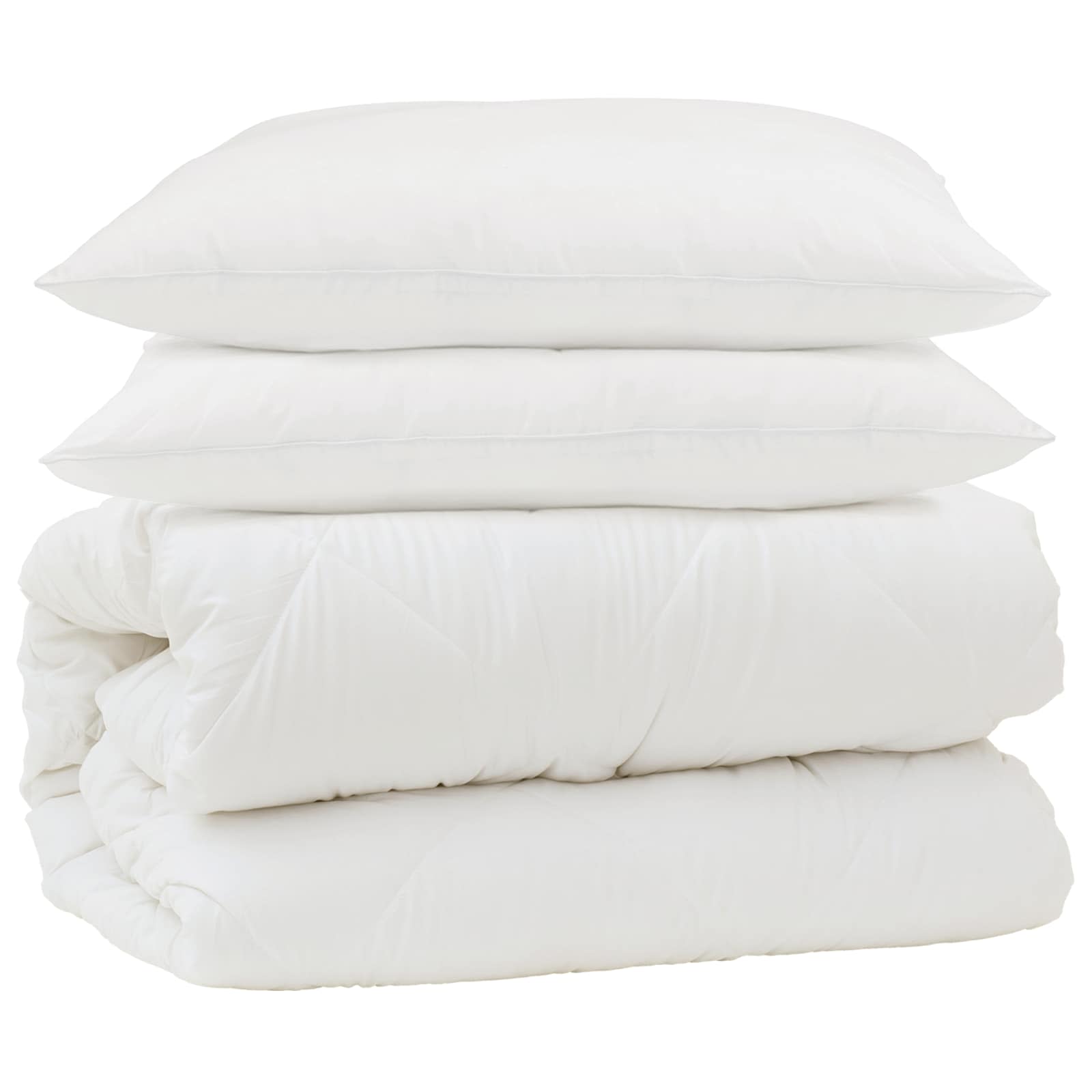 Duvet set 3 pcs White Microfiber and down feathers