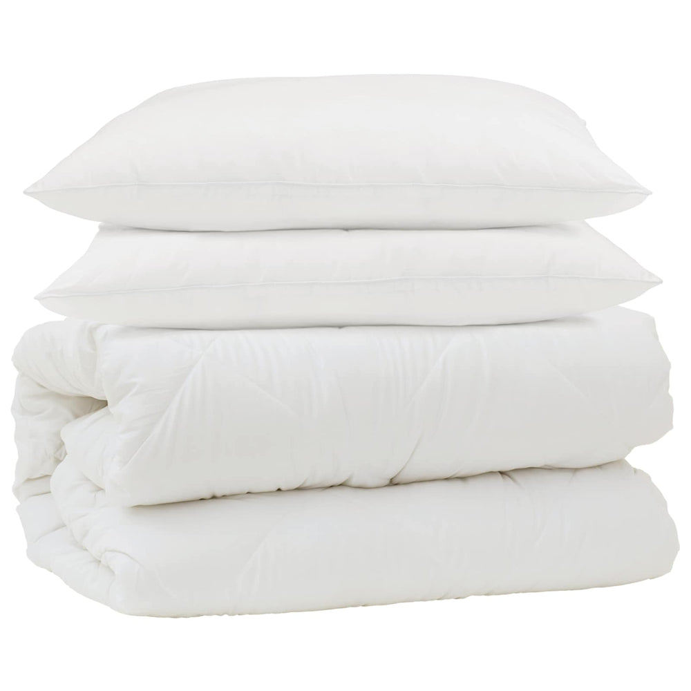 Duvet set 3 pcs White Microfiber and down feathers