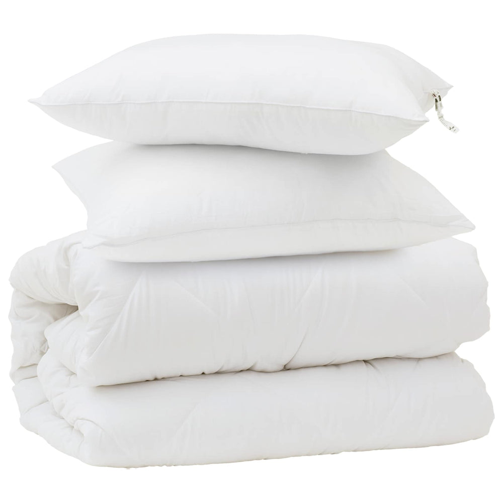 Duvet set 3 pcs White Microfiber and down feathers