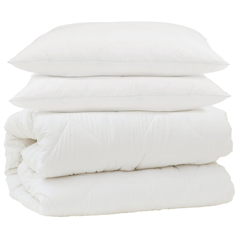 Duvet set 3 pcs White Microfiber and down feathers