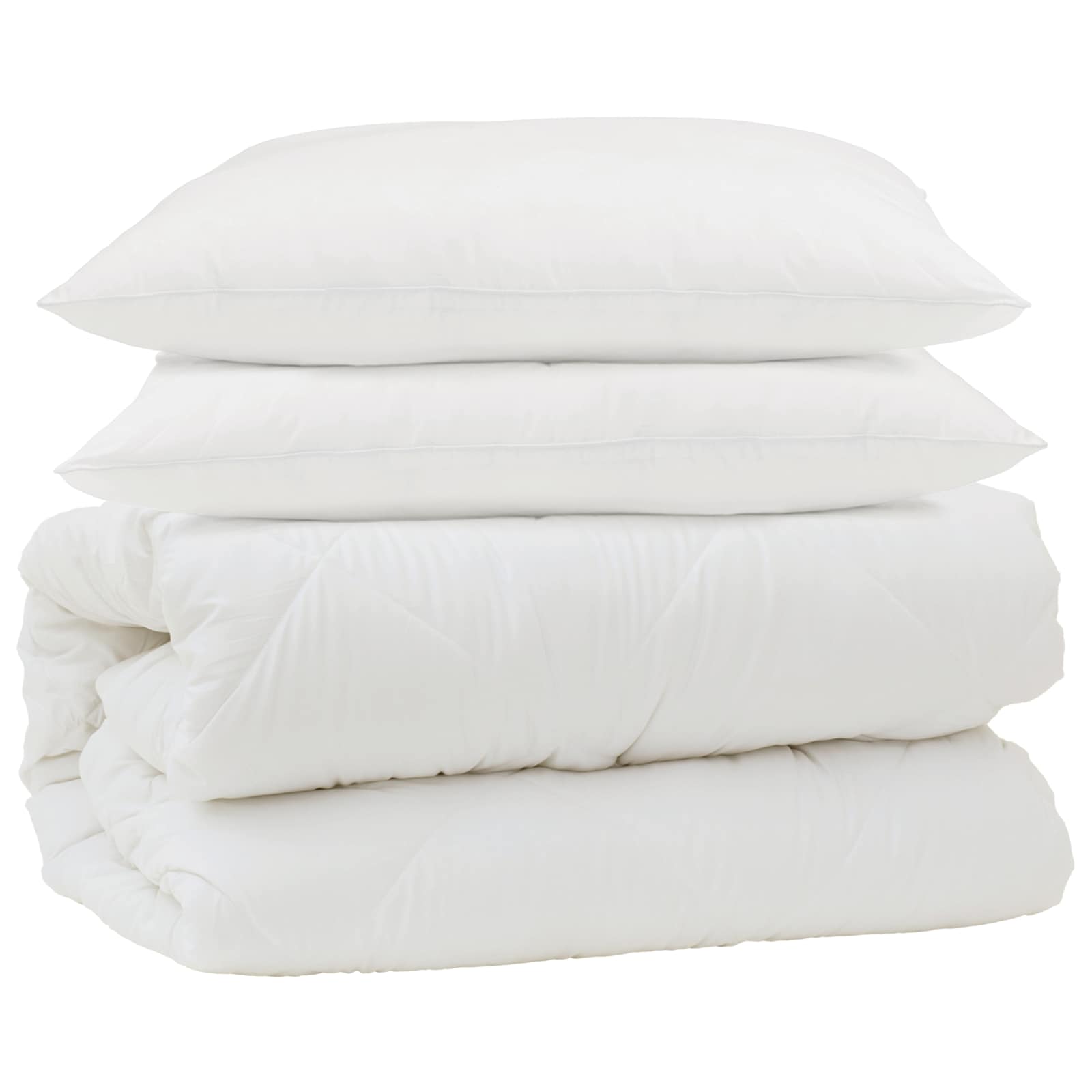 Duvet set 3 pcs White Microfiber and down feathers