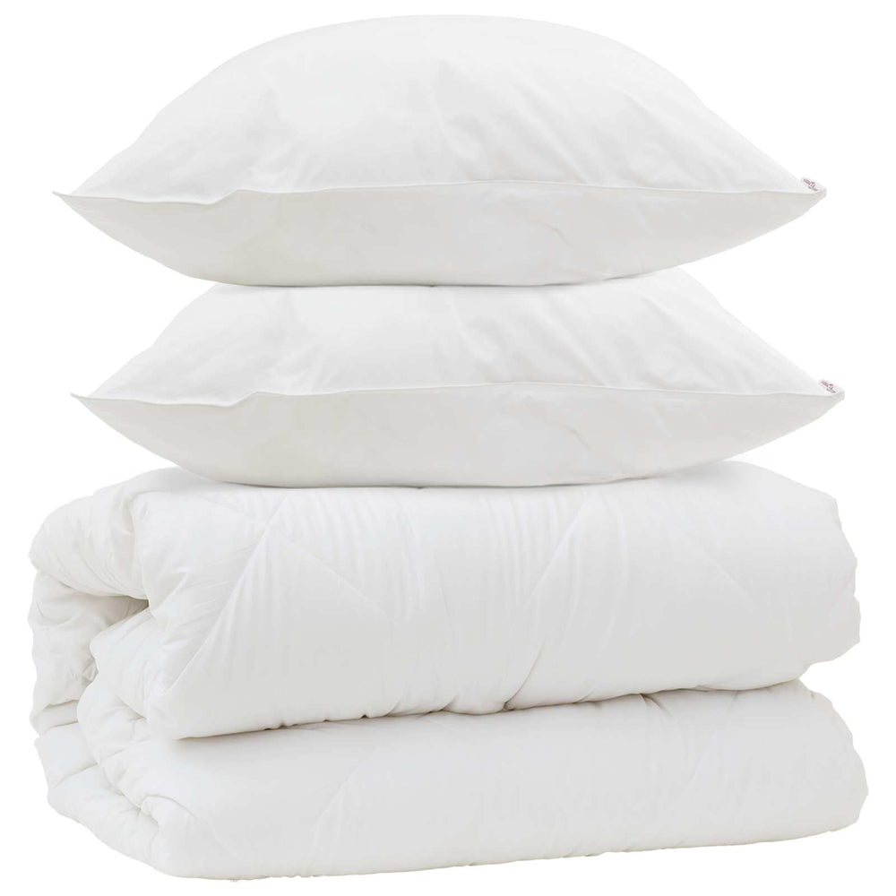 Duvet cover with pillows 3 pcs White Microfiber
