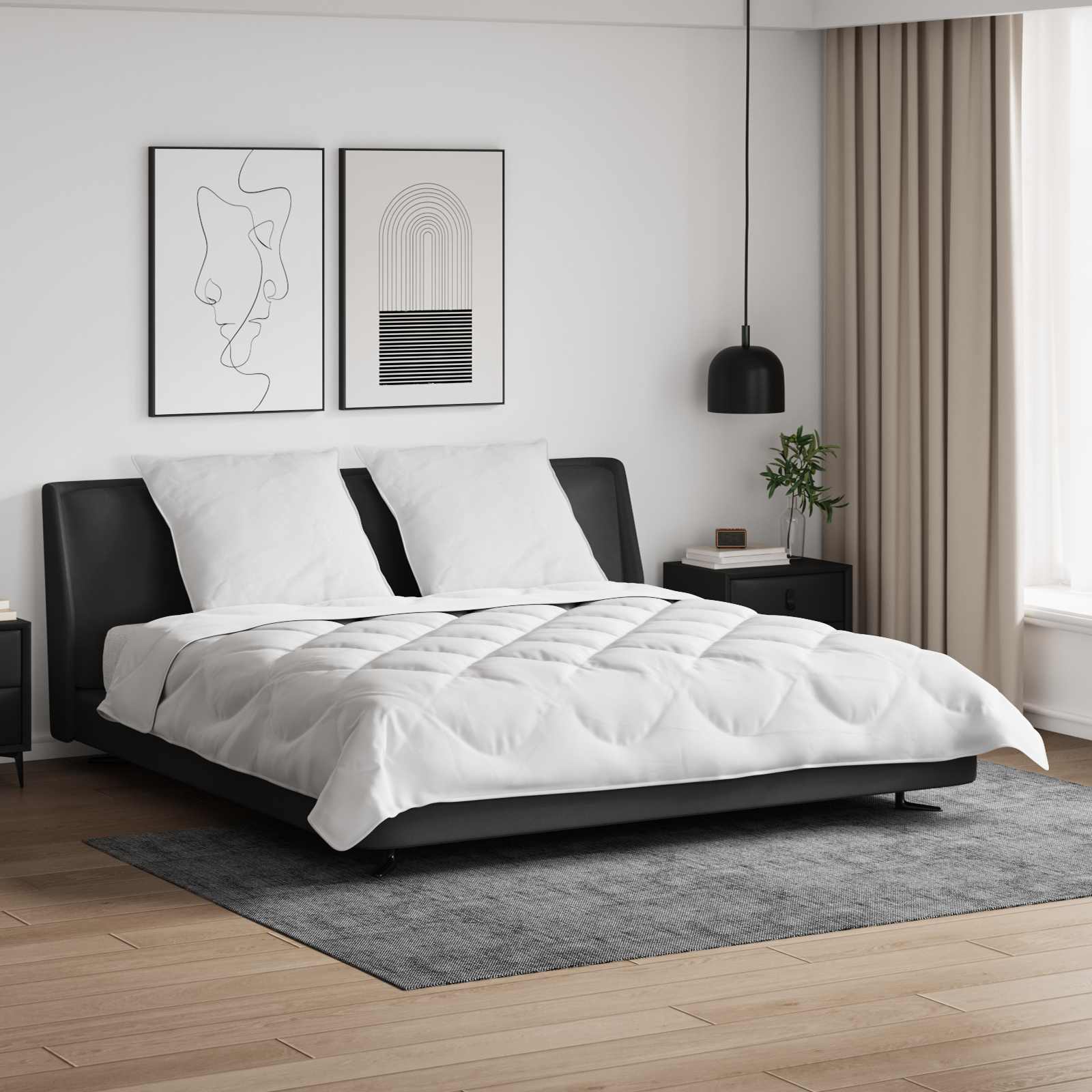 Duvet with Pillows with Cushion 3 pcs White Microfiber