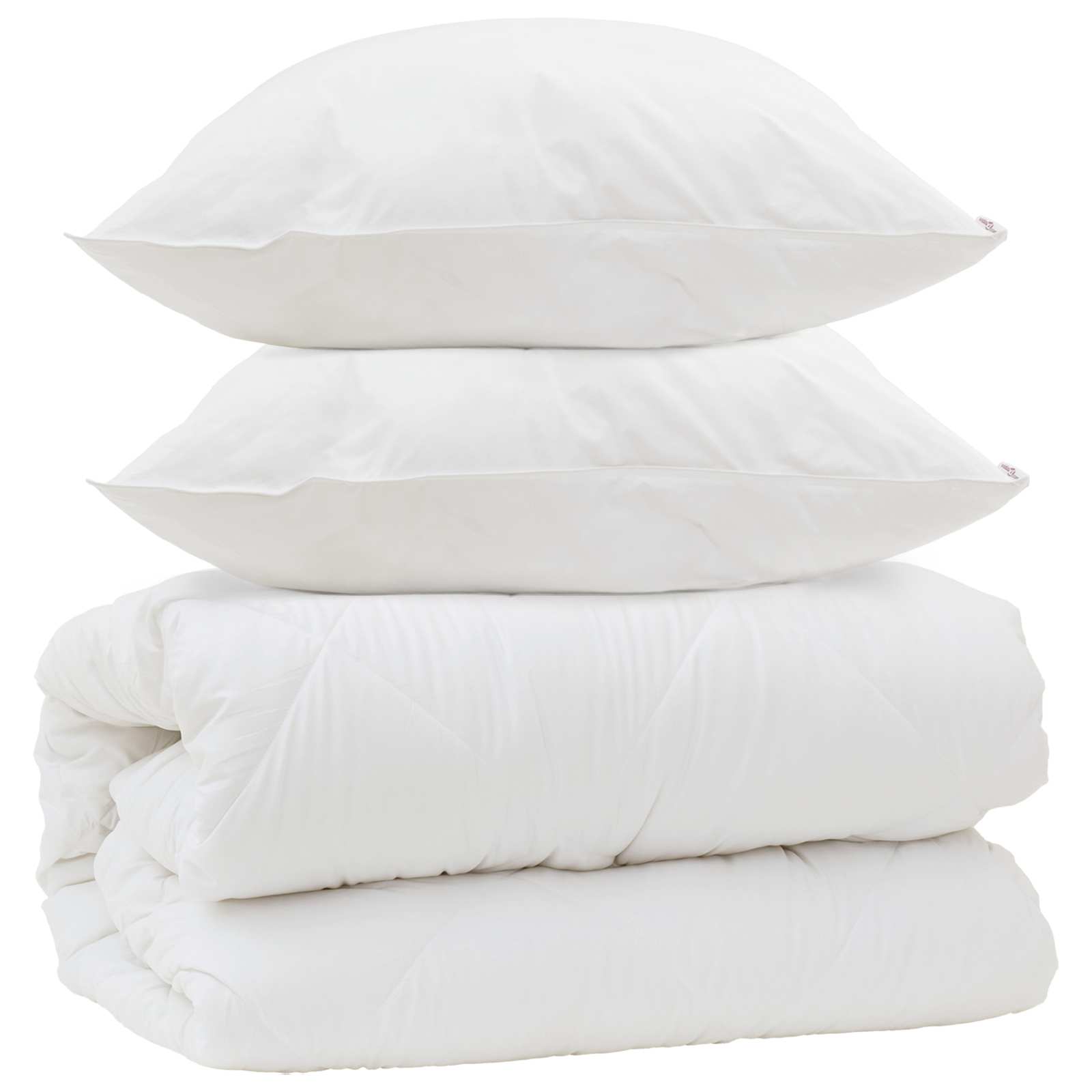 Duvet with Pillows with Cushion 3 pcs White Microfiber