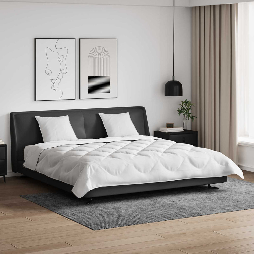 Duvet with Pillows with Cushion 3 pcs White Microfiber