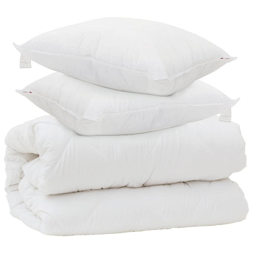 Duvet with Pillows with Cushion 3 pcs White Microfiber