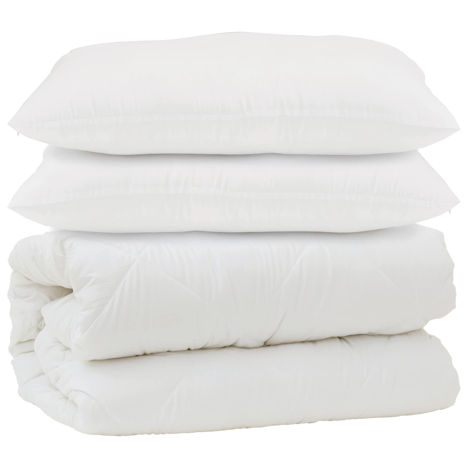 Duvet with pillow 3 pcs White Microfiber