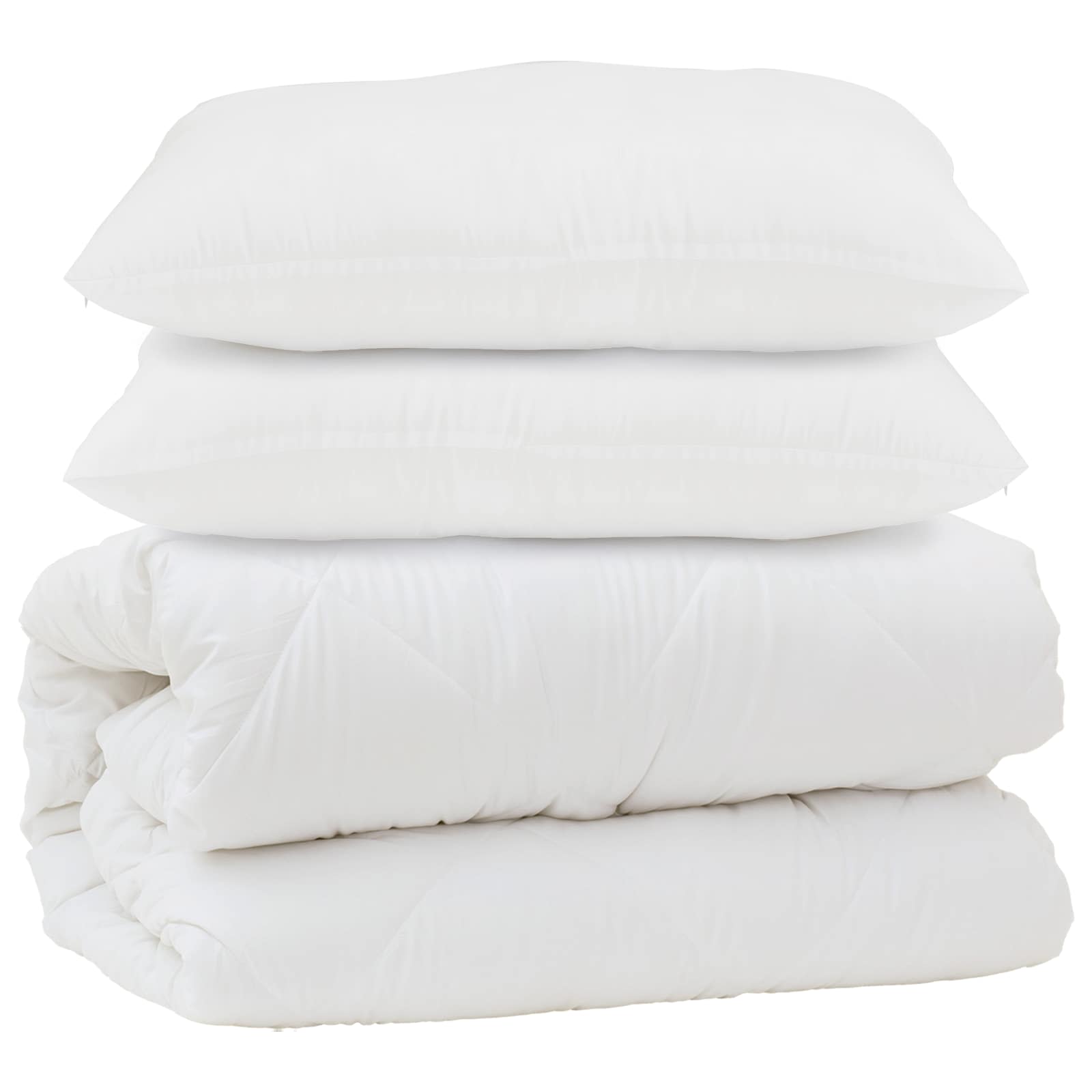 Duvet with pillow 3 pcs White Microfiber