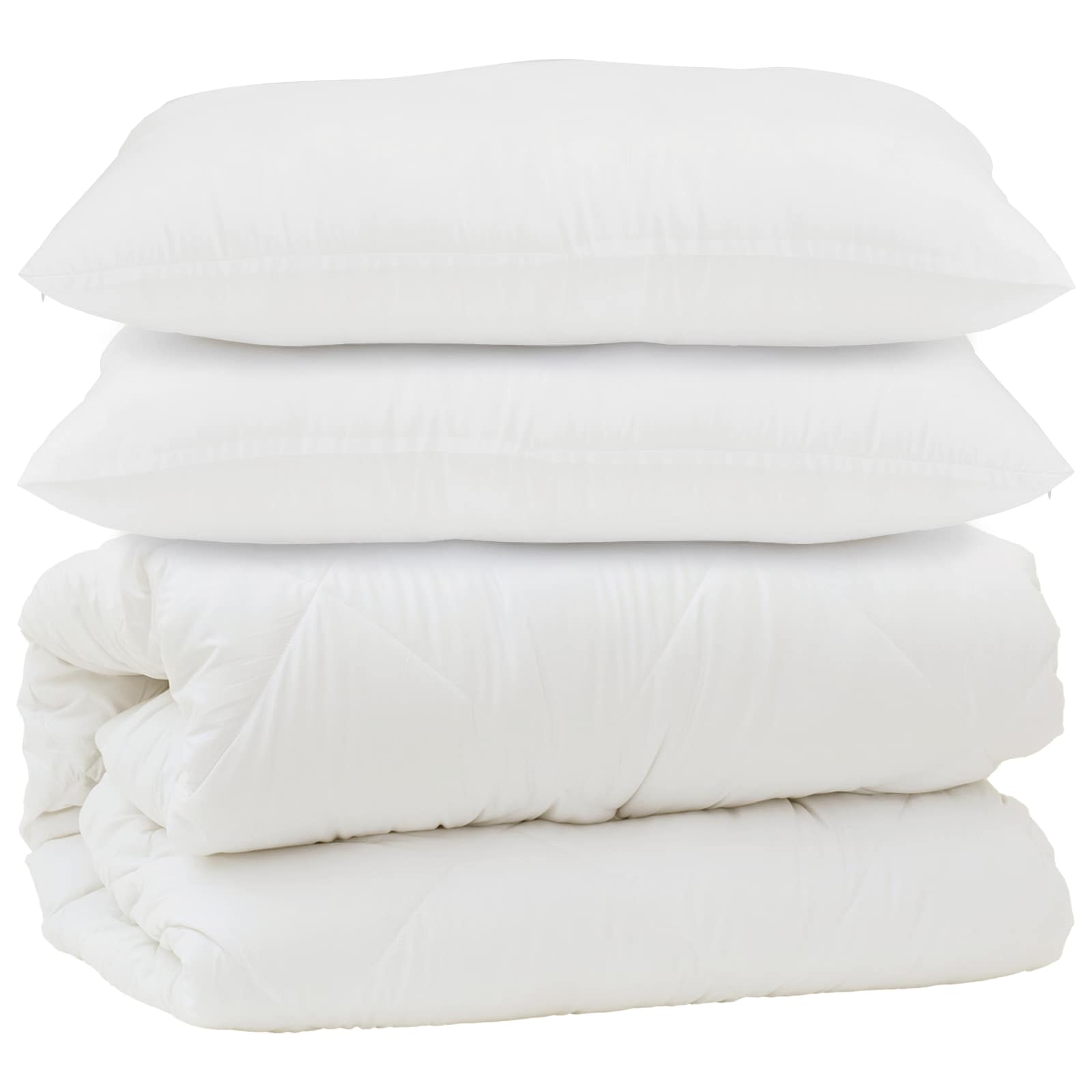 Duvet with pillow 3 pcs White Microfiber