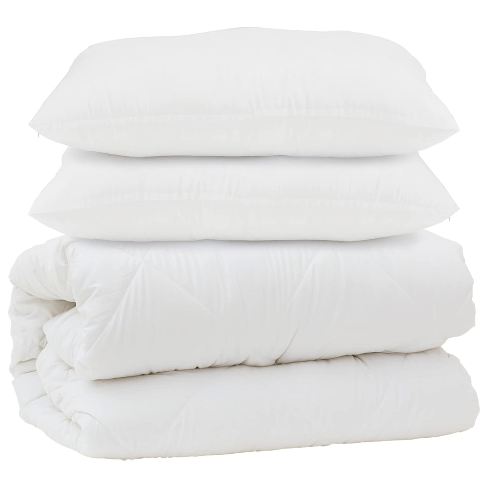Duvet with pillow 3 pcs White Microfiber