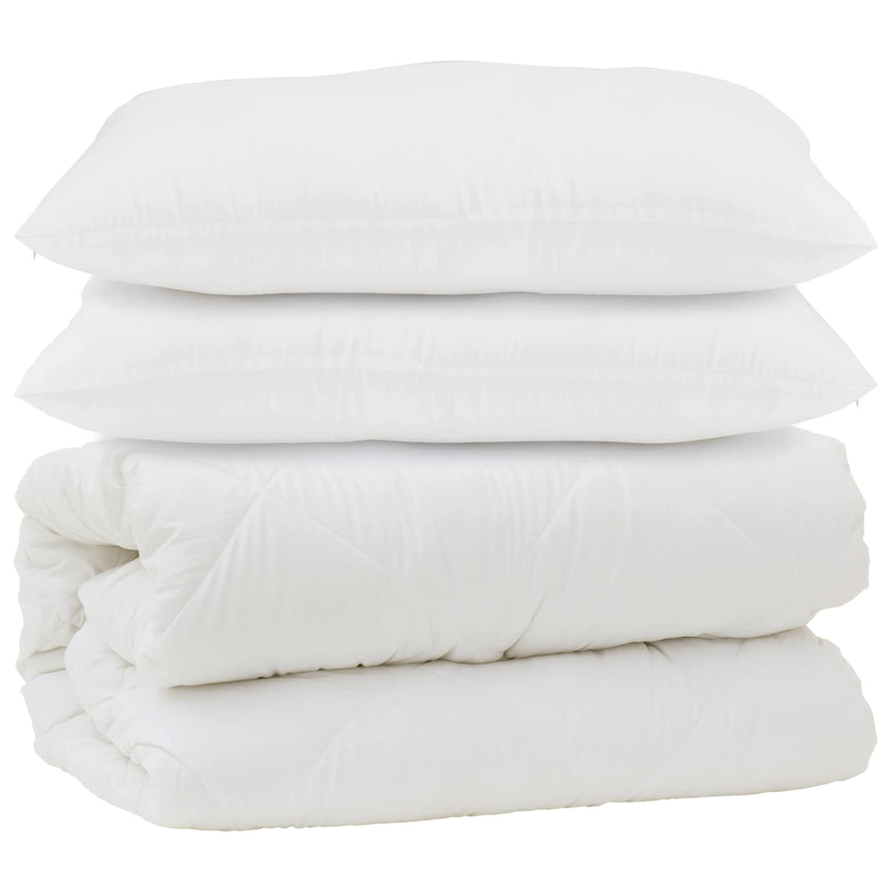 Duvet and pillow 3 pcs White Microfiber
