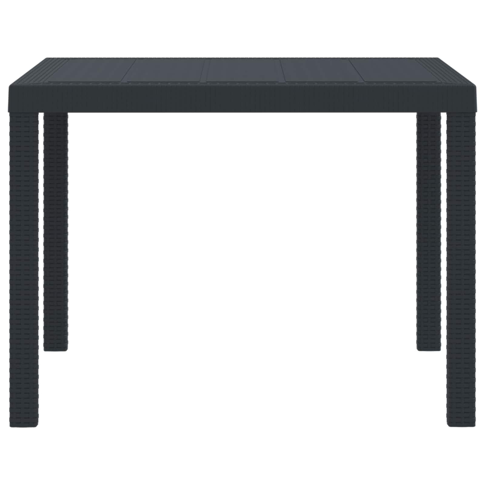 Sodo stalas Antracitas 100 x 100 x 73 cm poliratanas