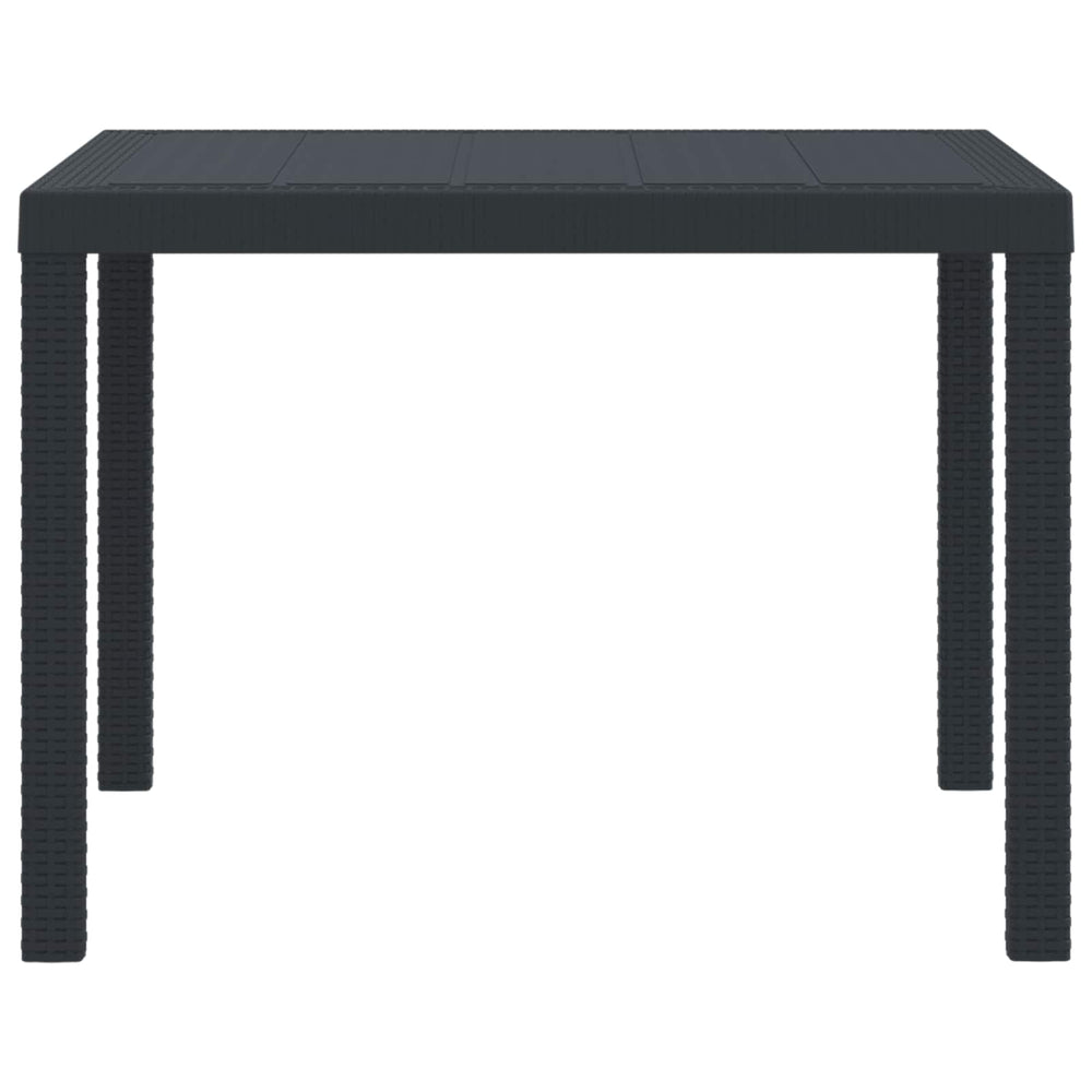 Sodo stalas Antracitas 100 x 100 x 73 cm poliratanas