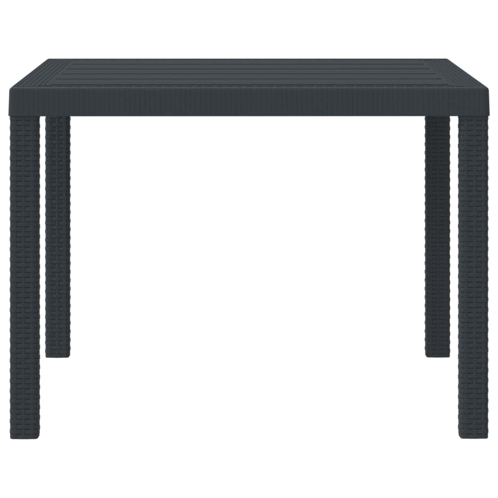 Sodo stalas Antracitas 100 x 100 x 73 cm poliratanas