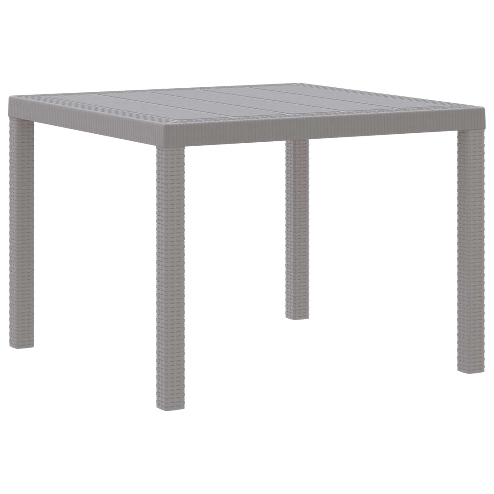 Sodo stalas Šviesiai pilka 100 x 100 x 73 cm poliratanas