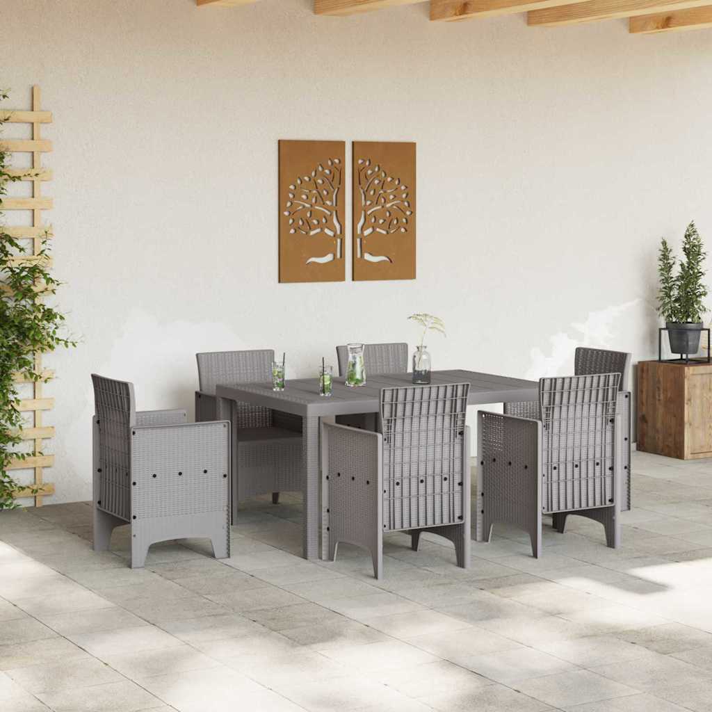 Sodo stalas Šviesiai pilka 150 x 100 x 73 cm poliratanas