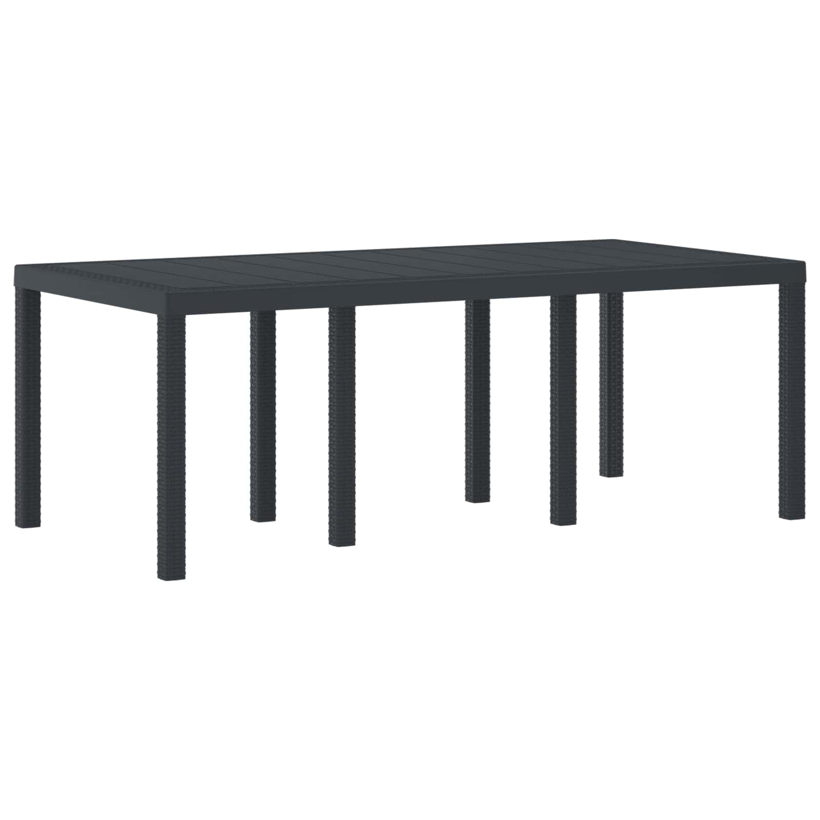 Sodo stalas Antracitas 200 x 100 x 73 cm poliratanas