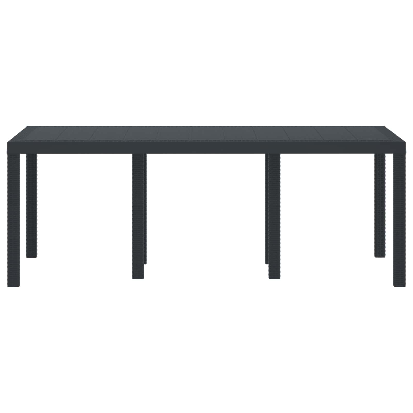 Sodo stalas Antracitas 200 x 100 x 73 cm poliratanas