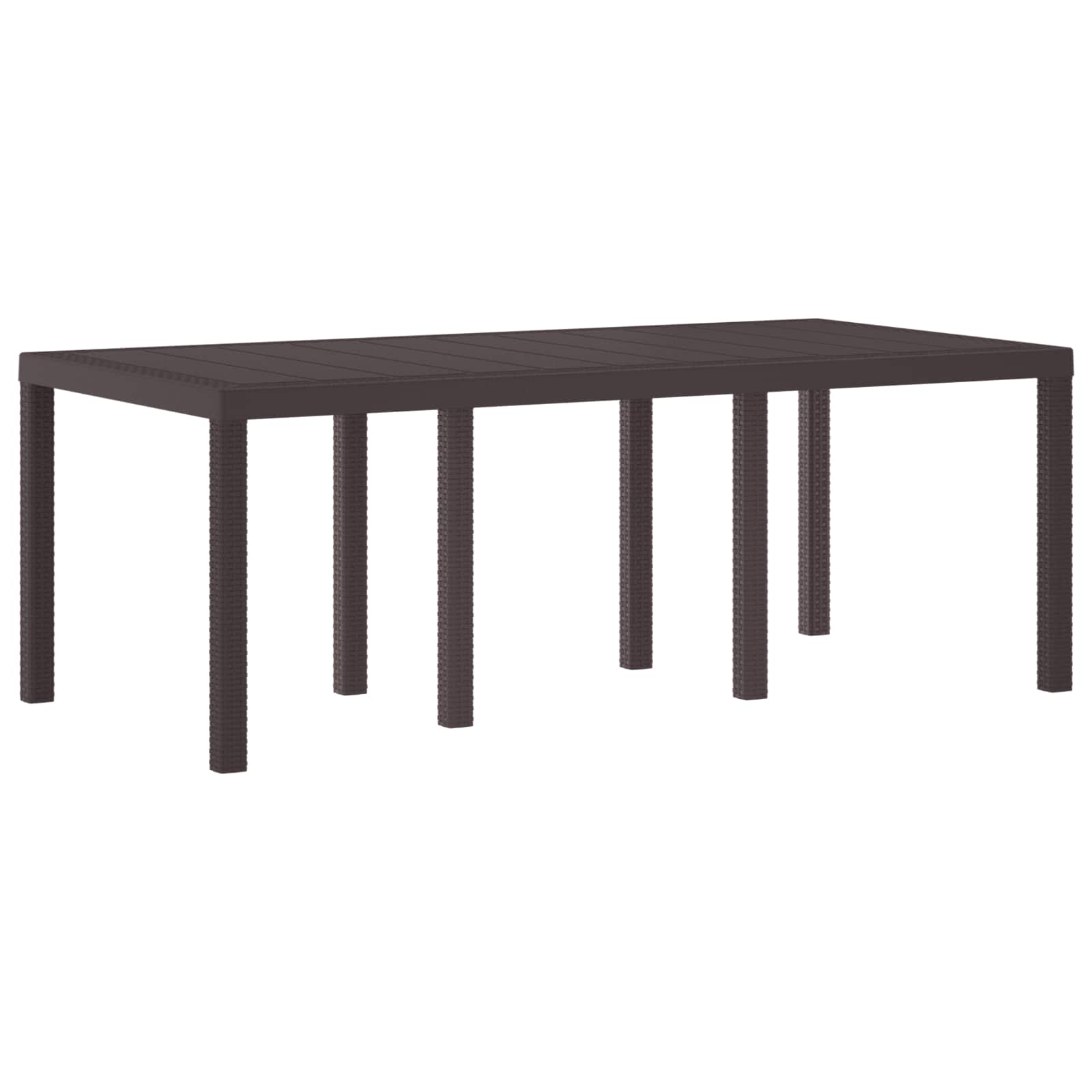 Dārza galds Brūns 200 x 100 x 73 cm poliuretāna pinums