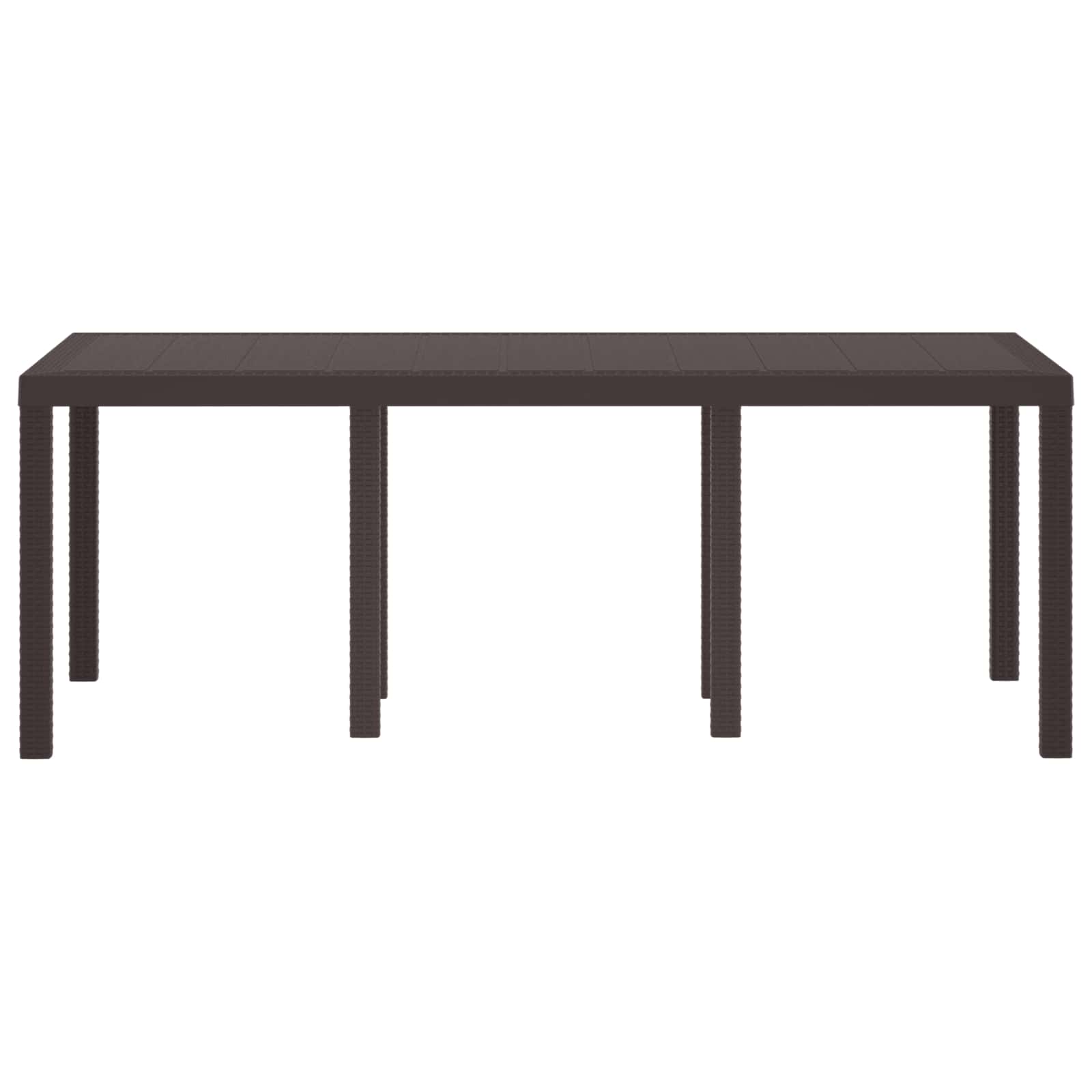 Dārza galds Brūns 200 x 100 x 73 cm poliuretāna pinums