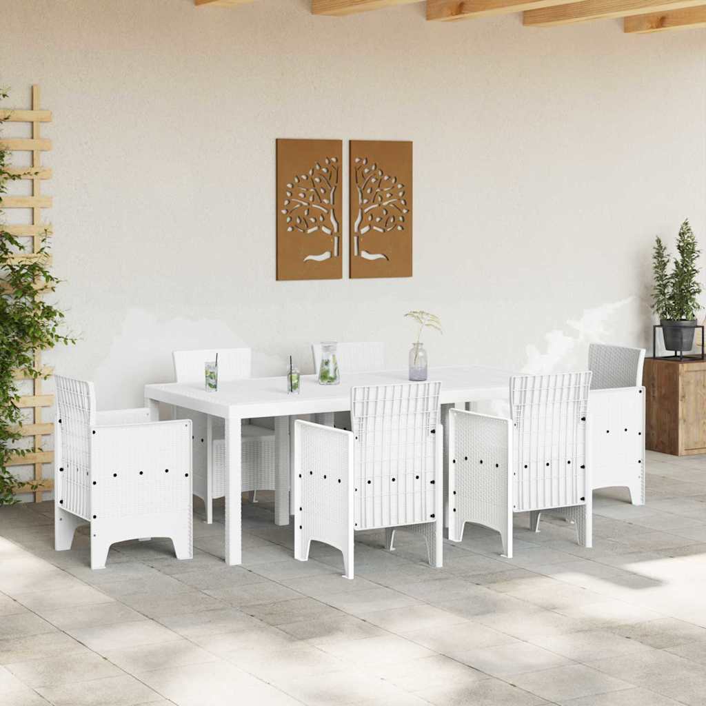 Dārza galds Balts 200 x 100 x 73 cm poliuretāns