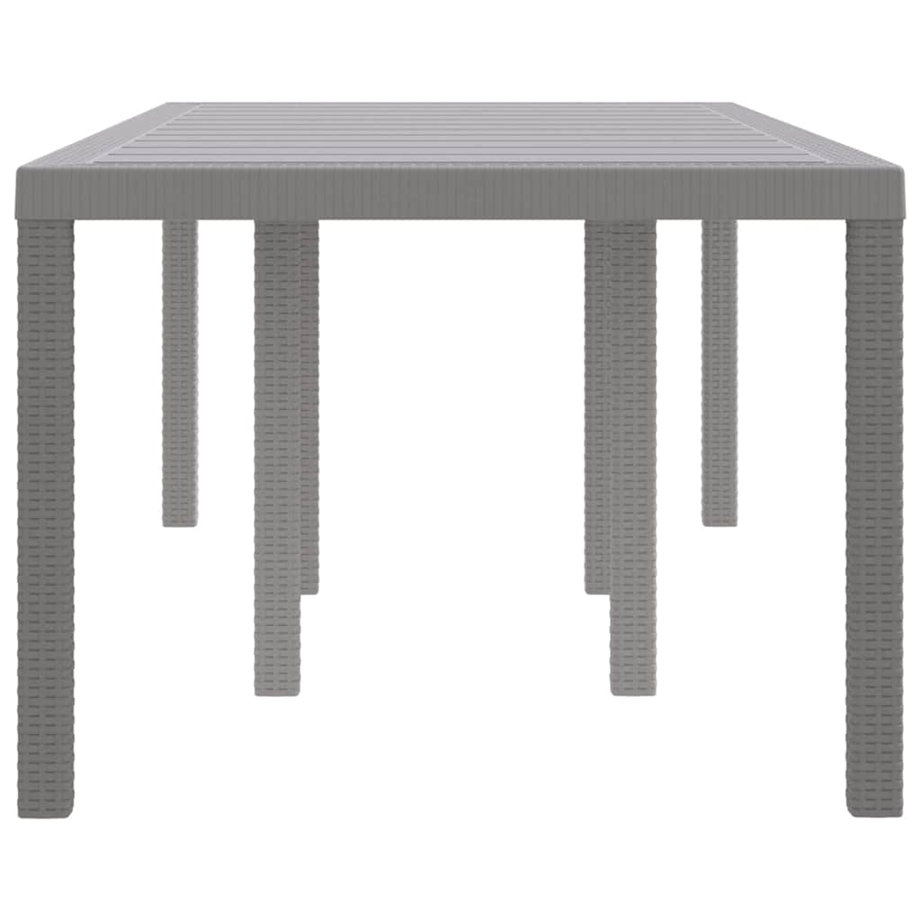 Sodo stalas Šviesiai pilka 200 x 100 x 73 cm poliratanas