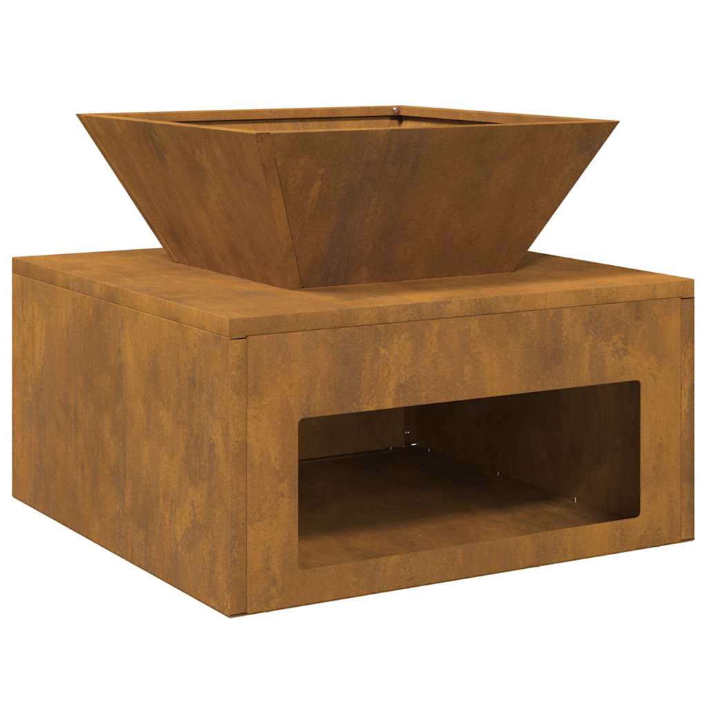 Ugnies duobė 50x50x40 cm Corten plieno