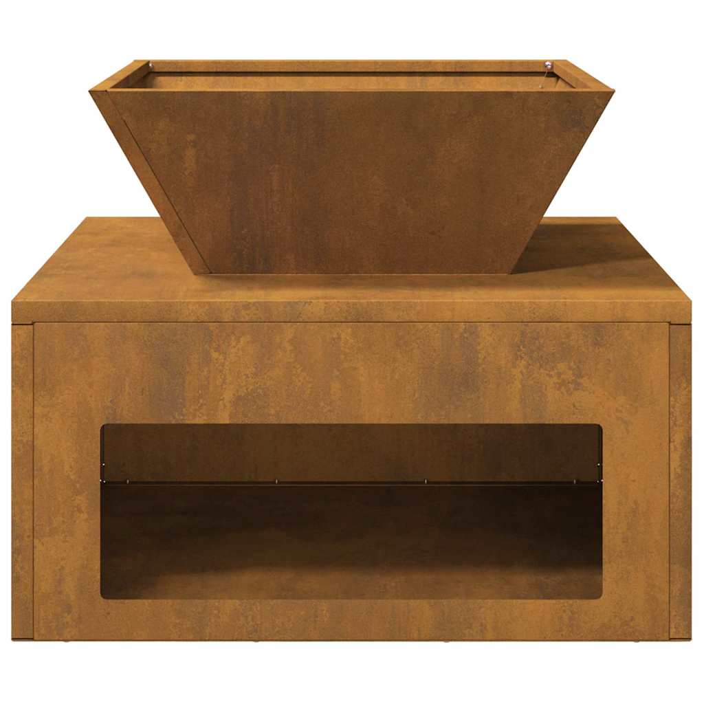 Ugnies duobė 50x50x40 cm Corten plieno