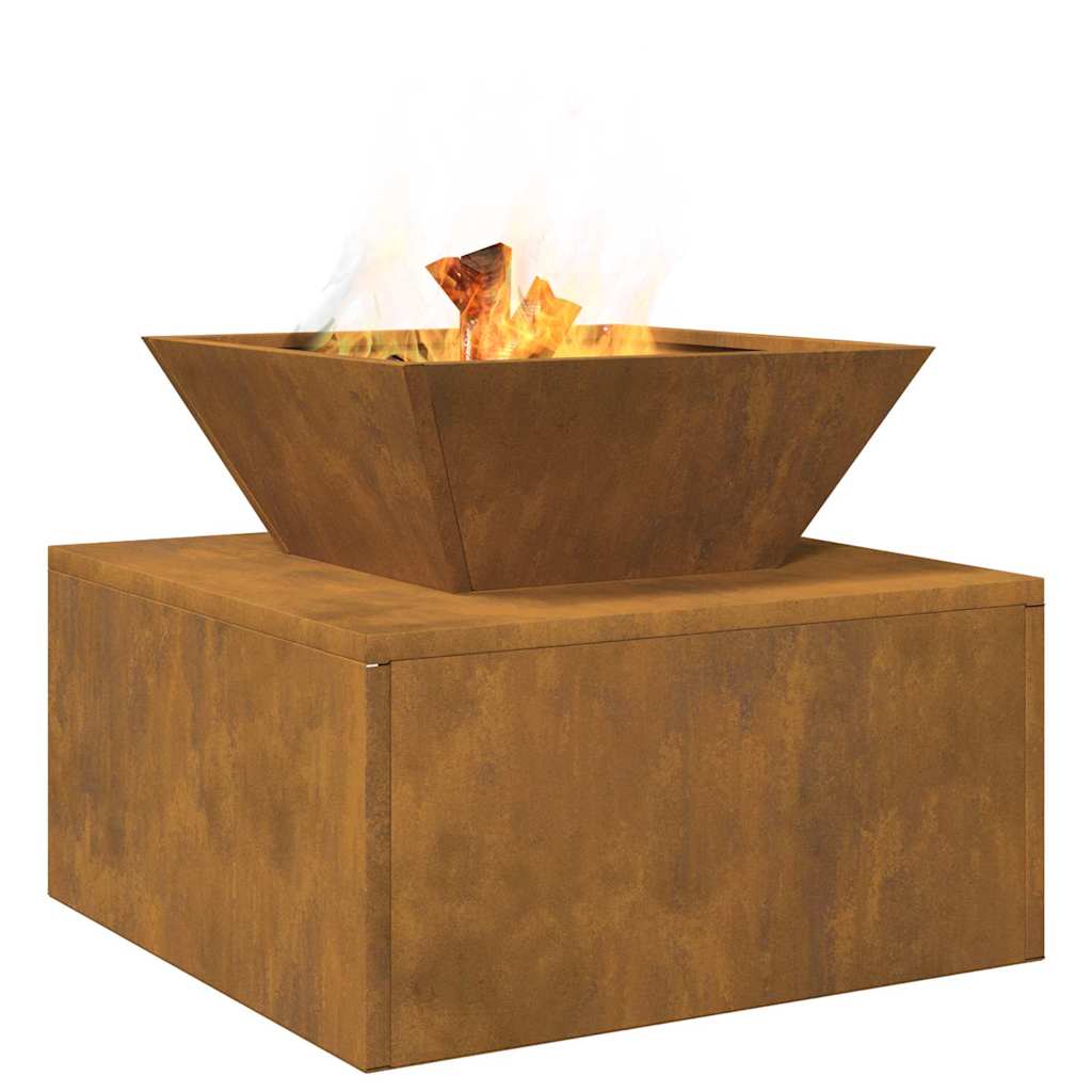 Ugnies duobė 50x50x40 cm Corten plieno