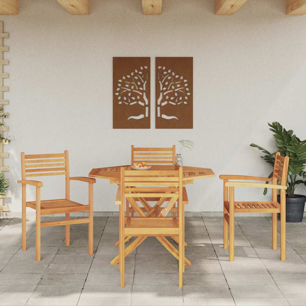 Krēsls 4 gab Brūns 56 x 55 x 90.5 cm Cieta tīka koksne