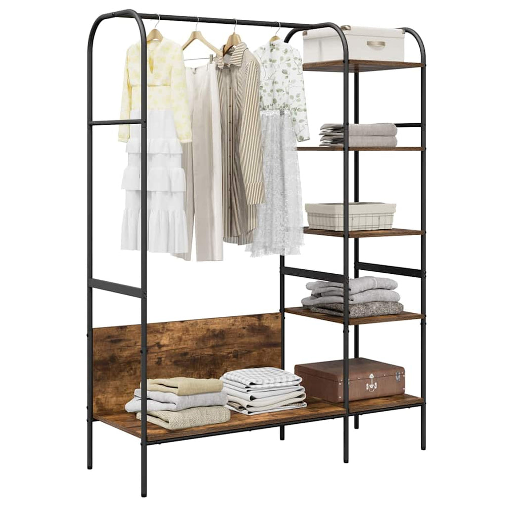 Clothes Rack with Shelf Brown Oak 120 x 44 x 160 cm