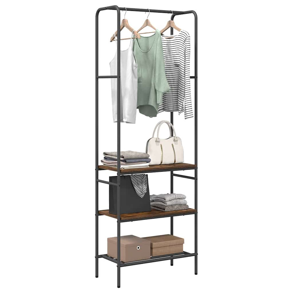 Clothes rack with shelf Smoked oak 60 x 30 x 171 cm